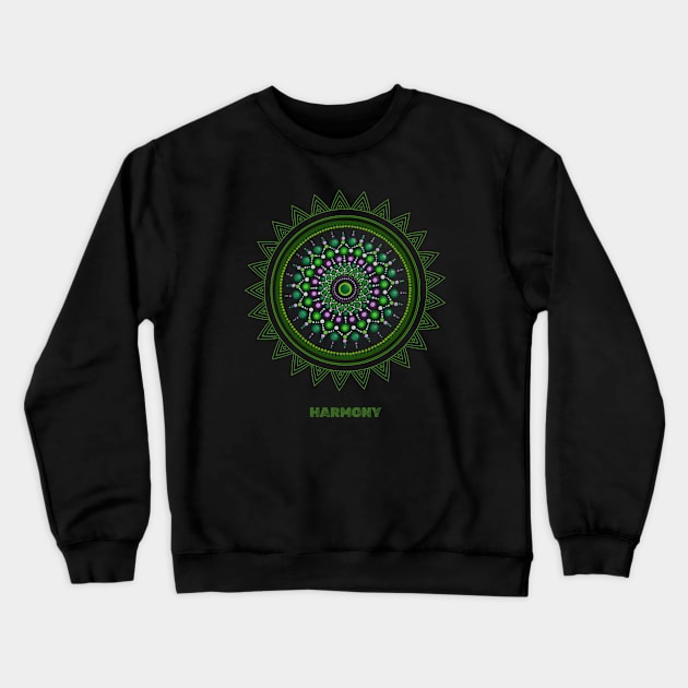 Harmony. Mindfulness, Meditative. Handmade Sacred Geometry. Crewneck Sweatshirt by Anahata Realm